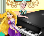 game Elsa And Rapunzel Piano Contest