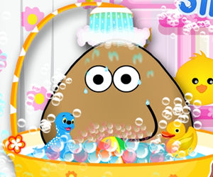 game Pou Takes A Shower