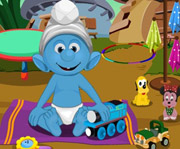 game Smurfs Baby Bathing